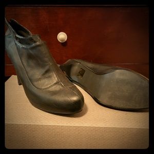 Black high heeled booties